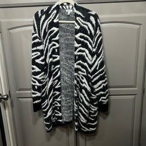 Nordstrom Zebra Fuzzy Sweater